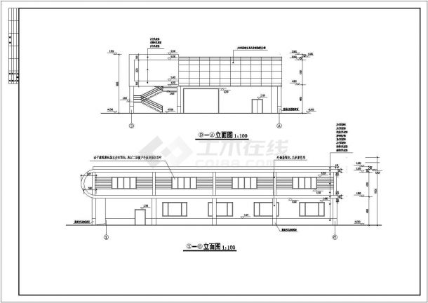 厂房设计_某现代标准书刊社厂房建筑方案设计详细施工CAD图纸-图二