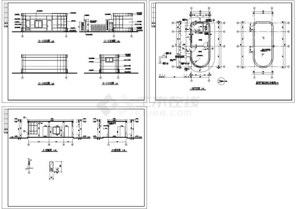 某现代标准水厂厂区大门建筑方案设计详细施工CAD图纸-图一