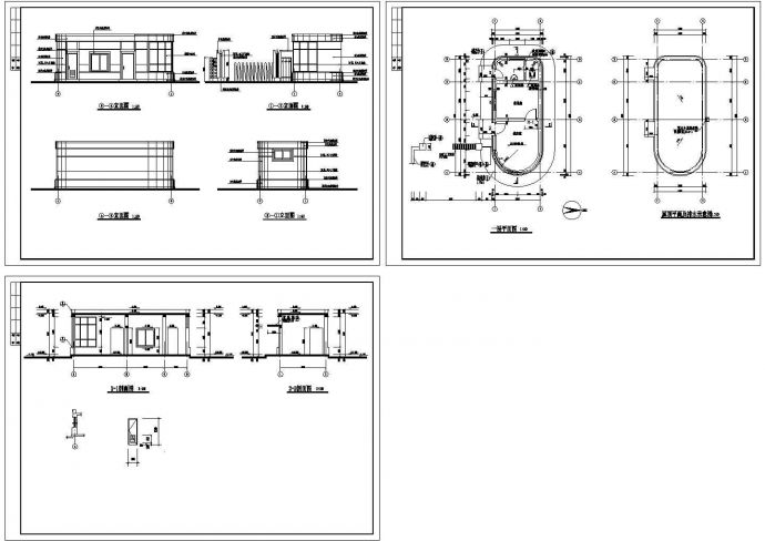 某现代标准水厂厂区大门建筑方案设计详细施工CAD图纸_图1
