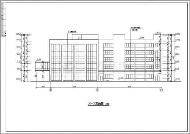 某现代标准有限公司生产大楼建筑设计详细施工CAD图纸-图二