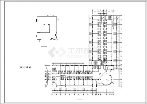 某风景度假区商业综合楼建筑设计方案CAD图纸-图二