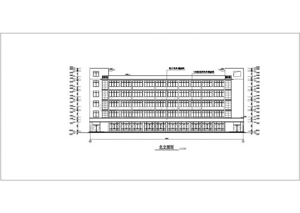 某风景度假区工厂办公综合楼建筑设计方案CAD图纸-图二