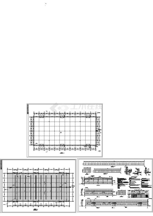 厂房设计_某现代标准单层钢结构工业厂房建筑设计详细施工CAD图纸-图一