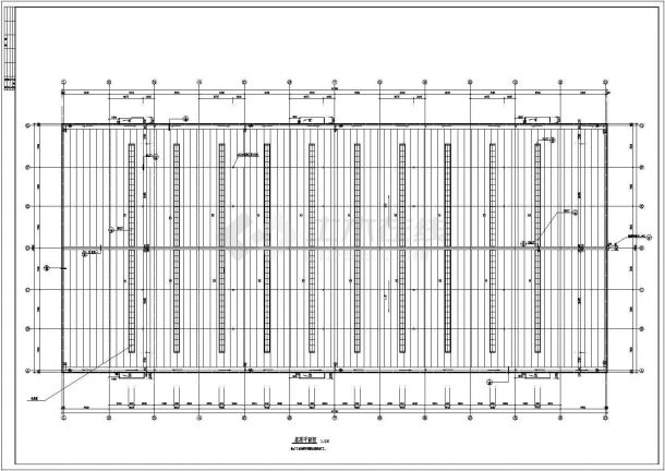 厂房设计_某现代标准单层钢结构工业厂房建筑设计详细施工CAD图纸-图二
