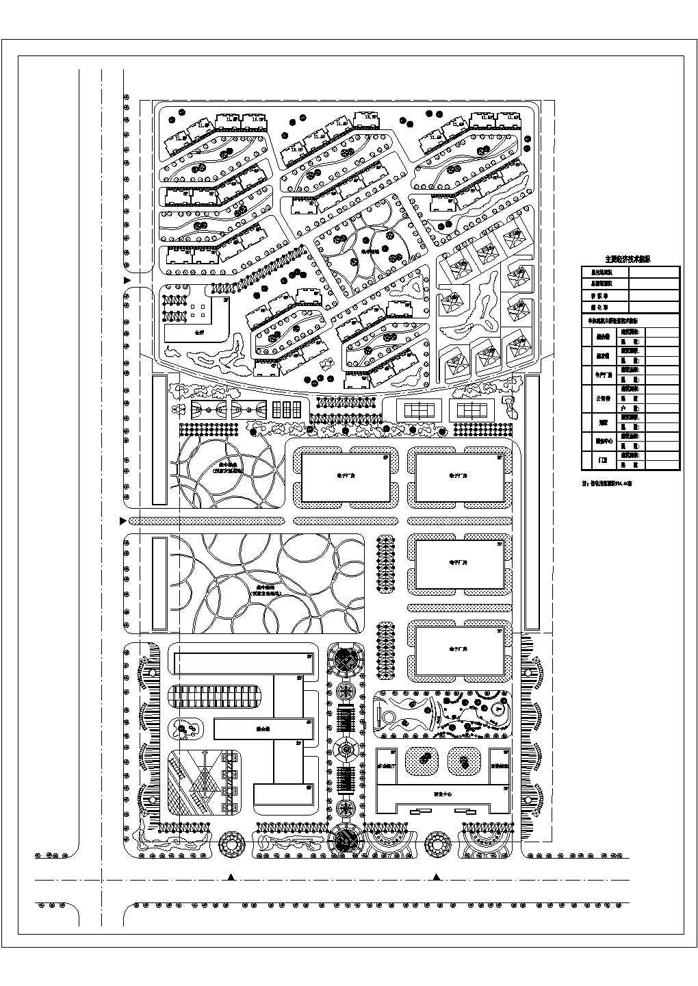 某现代标准型厂区总平规划设计详细施工CAD图纸