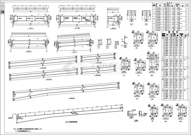 某现代标准型钢框架钢结构家具城设计详细施工CAD图纸-图二