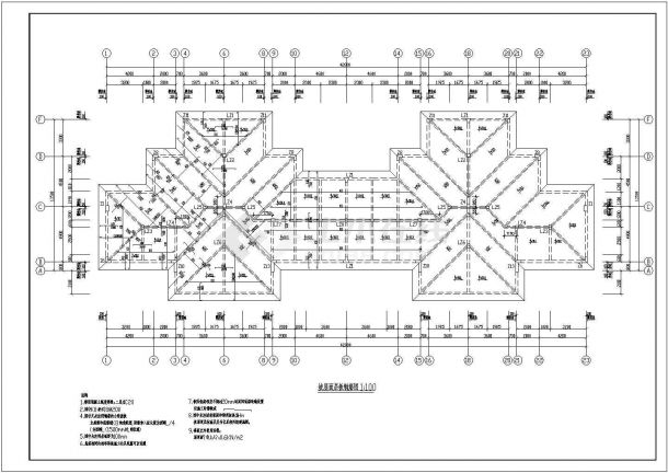 某现代标准型多层住宅结构设计详细施工CAD图纸-图二