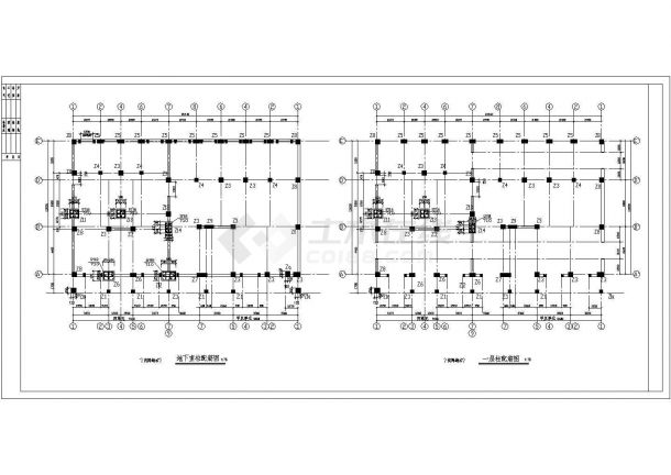 某现代标准型底框六层砖混住宅楼设计详细施工CAD图纸-图二