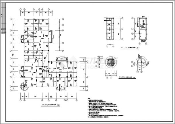 某现代标准型底层为商场的多层住宅楼设计详细施工CAD图纸-图二