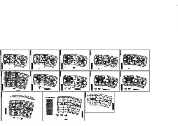 某现代标准型某花园框架结构设计详细施工CAD图纸-图一