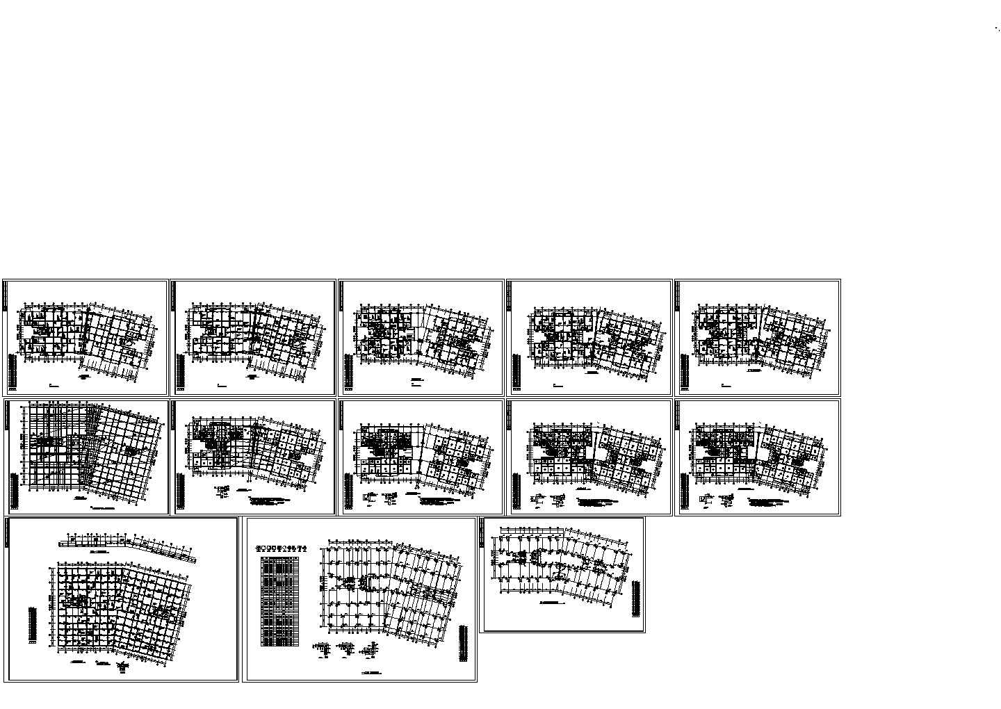 某现代标准型某花园框架结构设计详细施工CAD图纸