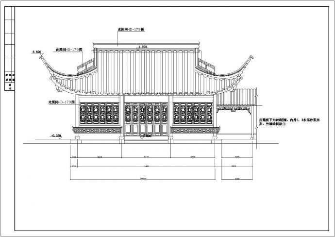 某中式古典风格茶室（亭）设计cad全套建筑施工图_图1