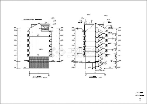 住宅设计_现代风多层住宅建筑CAD图-图二