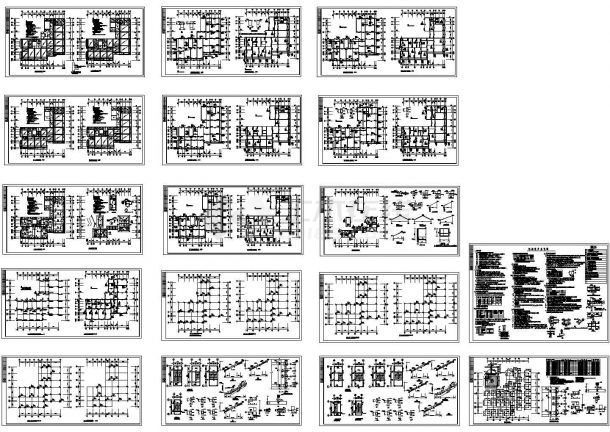 办公楼设计_某标准现代混凝土框架办公楼结构设计详细施工CAD图纸-图一