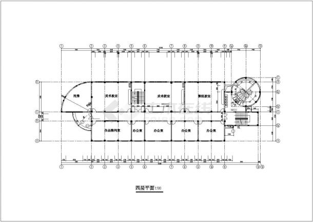 小学科技综合楼建筑全套设计CAD图纸设计.dwg-图二
