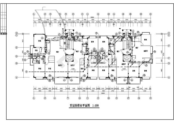 某九层普通住宅给排水全套设计CAD图纸.dwg-图二