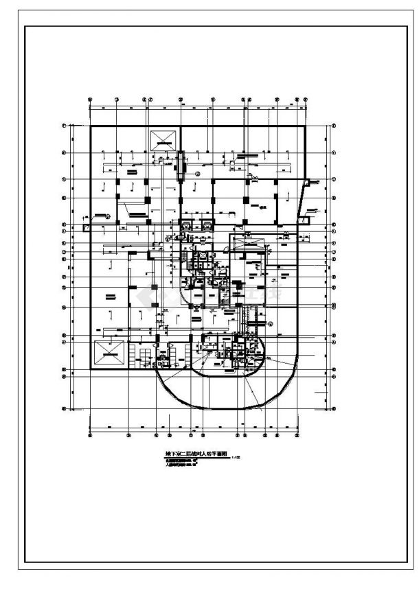 某城市高层楼地下室工程布置施工图CAD详图-图一