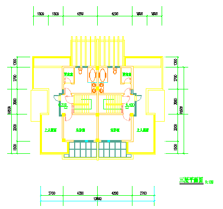 联排双拼别墅建筑设计cad施工图-图一