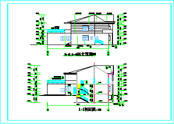 二层别墅楼cad建筑设计图纸_图1
