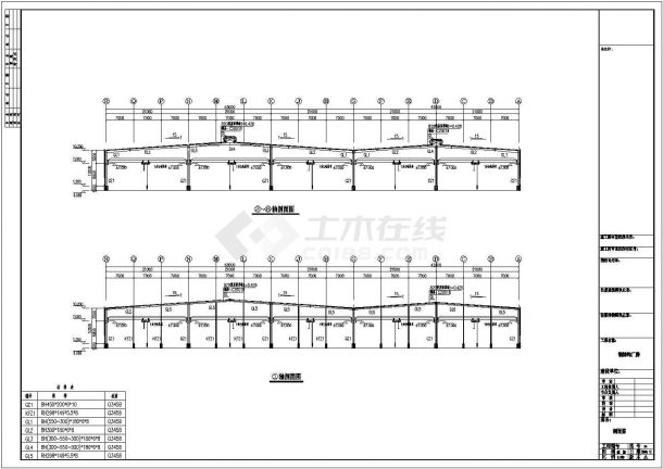 厂房设计_某标准现代通用公司钢结构厂房设计详细施工CAD图纸-图二