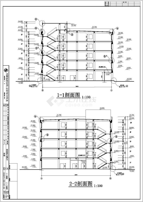 某标准现代五层电子综合楼框架结构设计详细施工CAD图纸-图二