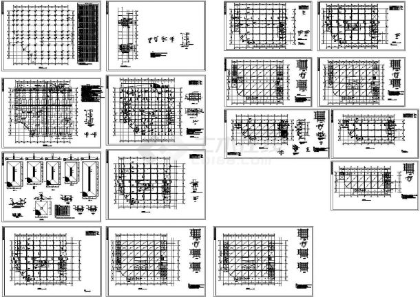 某标准现代框架商厦结构设计详细施工CAD图纸-图一