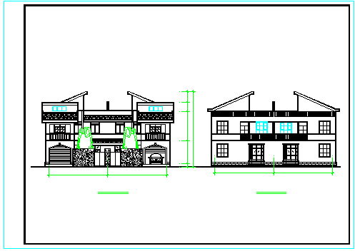 别墅全套建筑结构cad施工图含效果图_图1