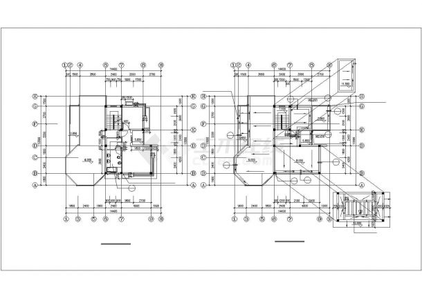 扬州市某村镇346平米3层砖混结构私人别墅楼建筑设计CAD图纸-图一