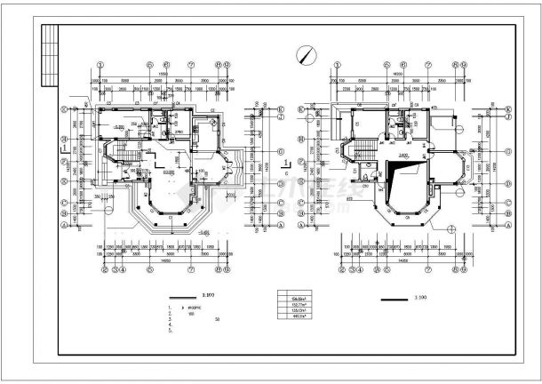 常州市丽岸家园小区440平米3层美式风格高档别墅建筑设计CAD图纸-图二