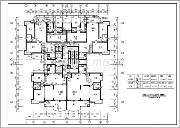 住宅设计_某高层住宅全套建筑施工CAD图-图二
