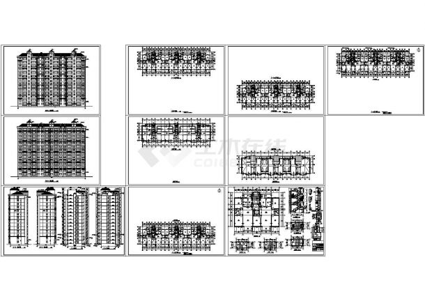 某十四层断肢剪力墙住宅楼建施cad图，共十张-图一