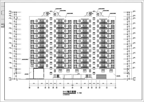 住宅设计_某十一层住宅施工CAD图-图二