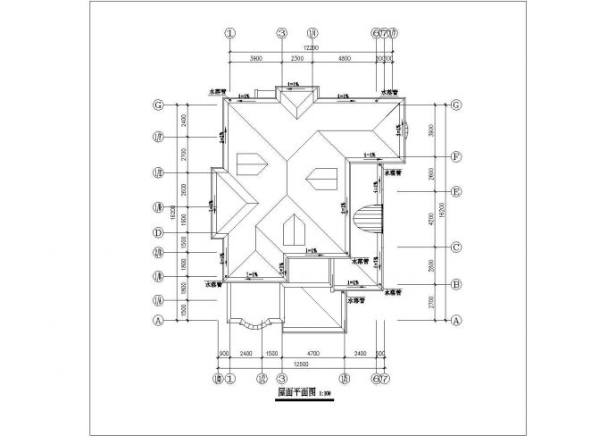 呼和浩特市昌顺家园小区3层砖混结构别墅楼平立面设计CAD图纸_图1