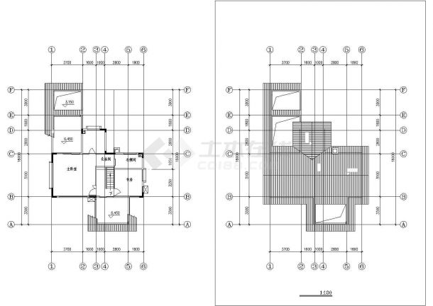 兰州市澜福苑小区250平米3层框混结构简约型别墅建筑设计CAD图纸-图二