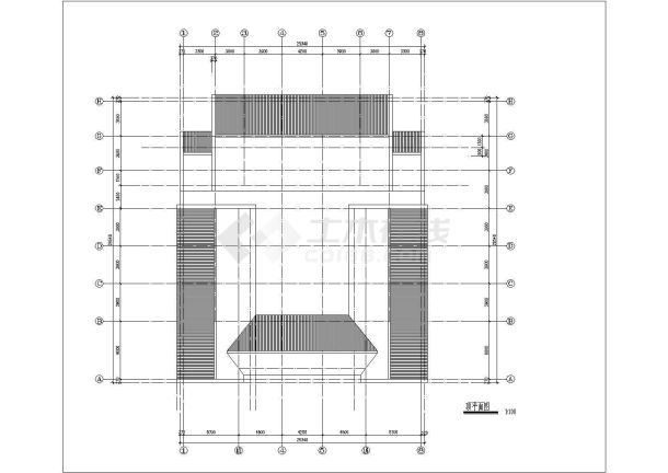 某多层框架结构仿古亭屋设计cad全套建筑施工图-图一
