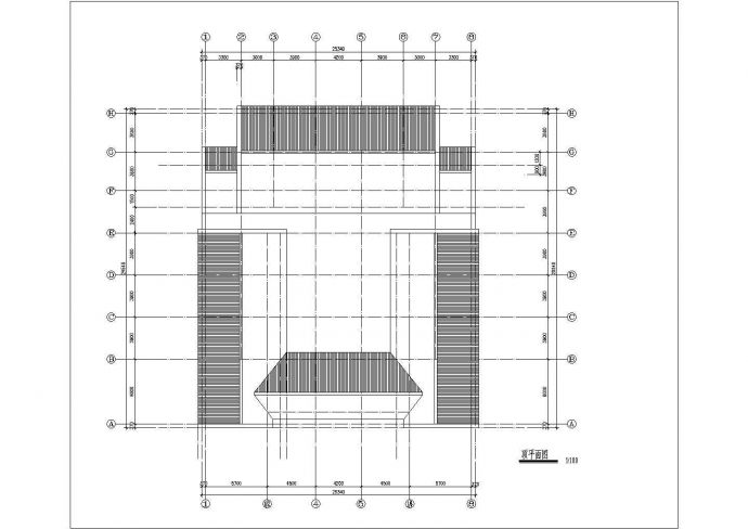 某多层框架结构仿古亭屋设计cad全套建筑施工图_图1