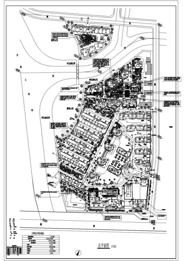 7万平方米某小区绿化设计cad图(含总平面图)-图二