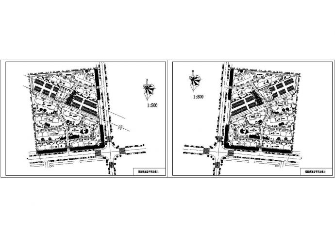 小高层住宅楼场区规划设计cad图(含总平面图)_图1
