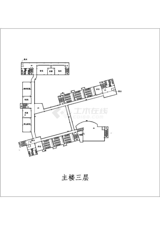 某地18班小学楼建筑设计CAD图纸-图二