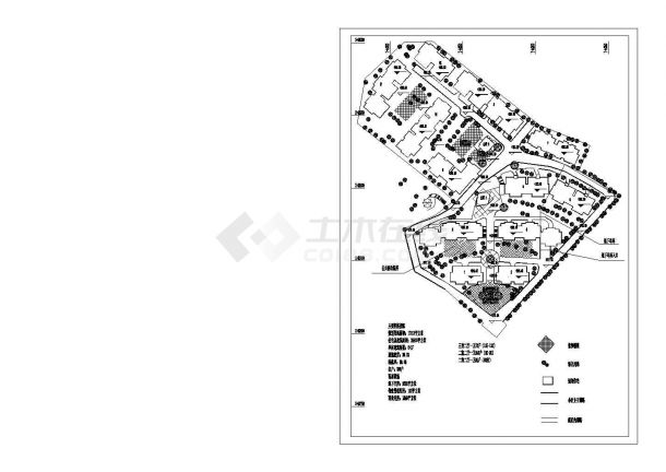 1万平方米六层住宅小区用地规划设计cad图(含总平面图)-图二