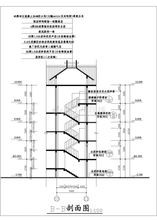 2316.8平米区粮局商用房建筑设计施工图-图二