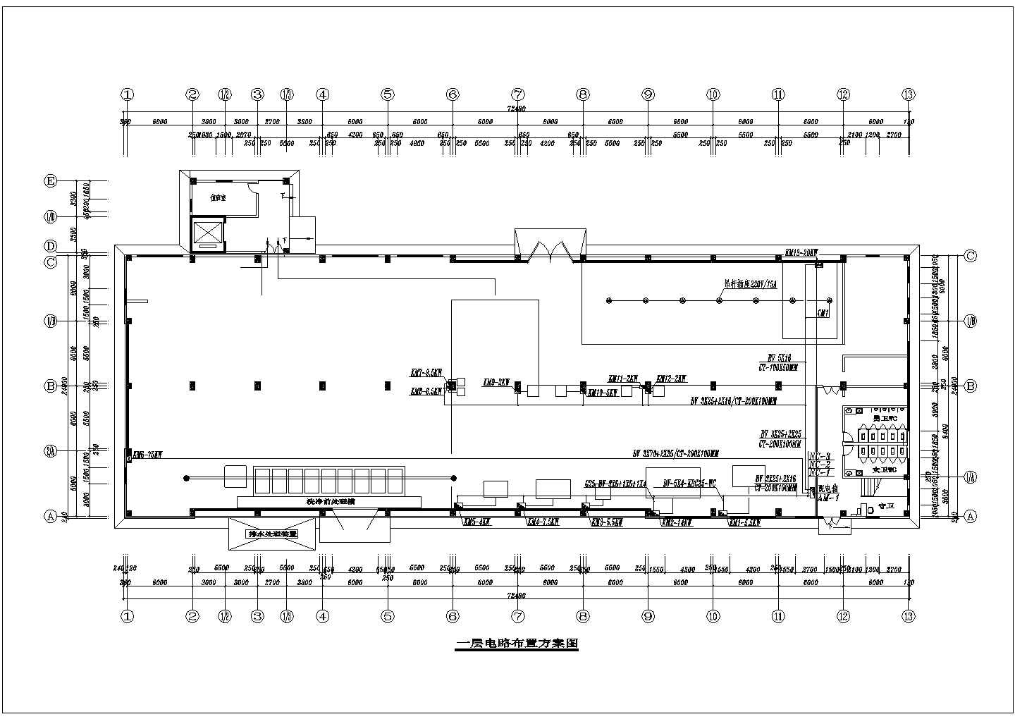 某厂房CAD设计详细电路图