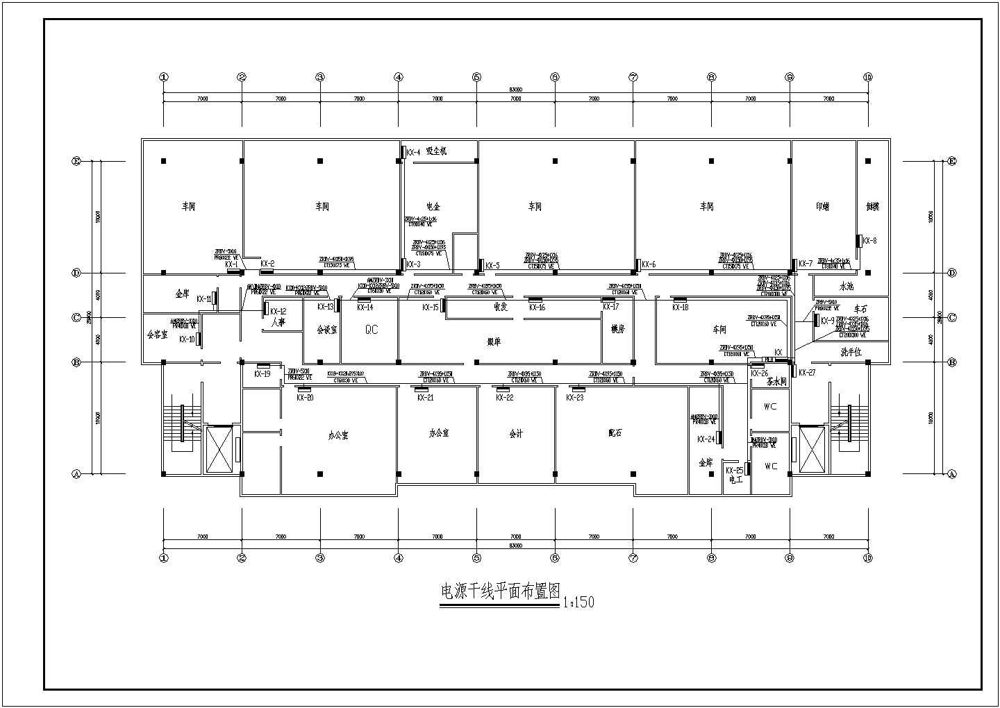 某工业厂房CAD详细设计电气施工图