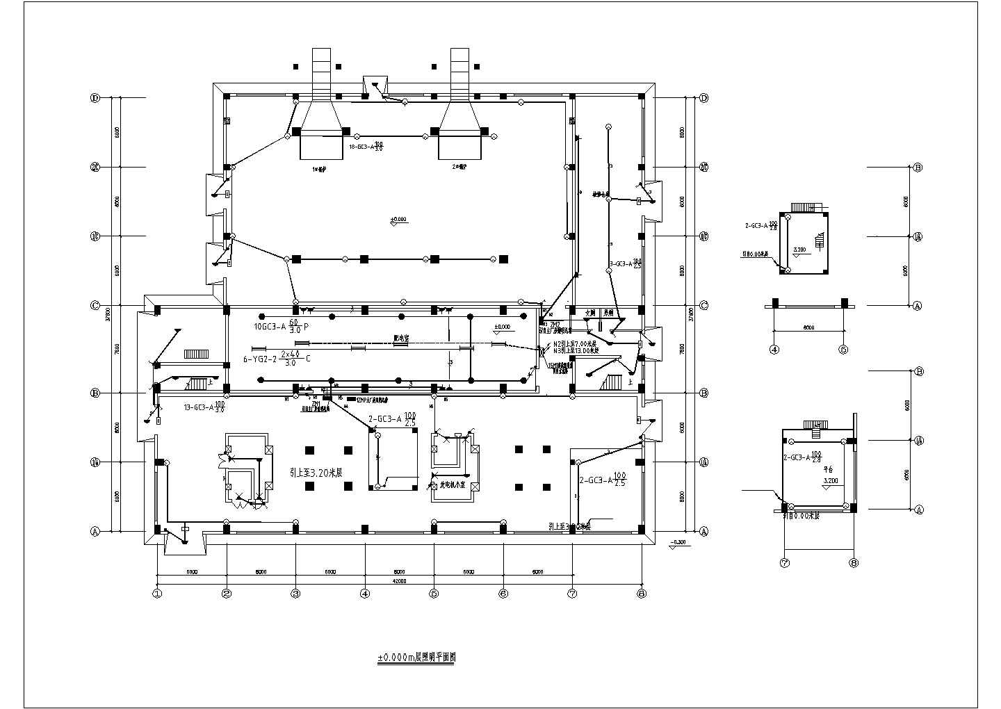 某热电厂主厂房照明CAD详细设计图