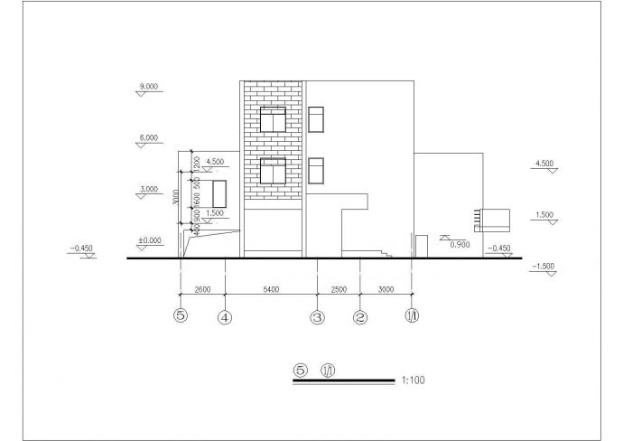 金华市某大型别墅区3层坡地渡假别墅建筑设计CAD图纸_图1