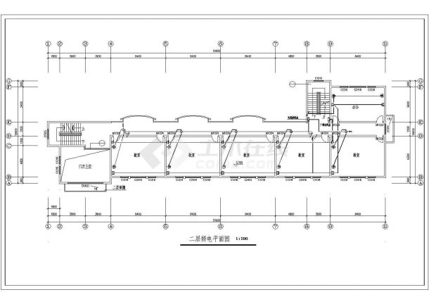 某著名高校教学楼电气设计CAD全套完整方案-图二