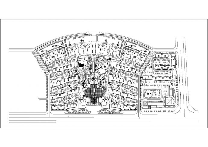 某休闲广场中央花园规划设计cad总平面施工图_图1
