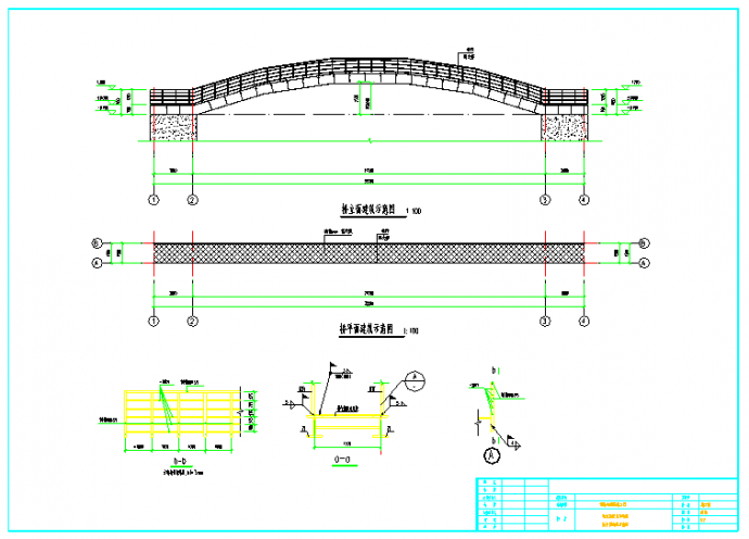 27米跨钢结构拱桥连廊施工图_图1