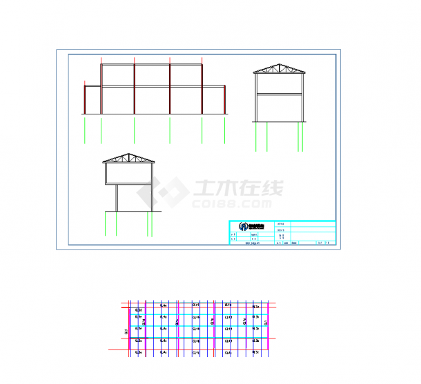 两层简易钢结构阁楼风情屋设计图纸-图二
