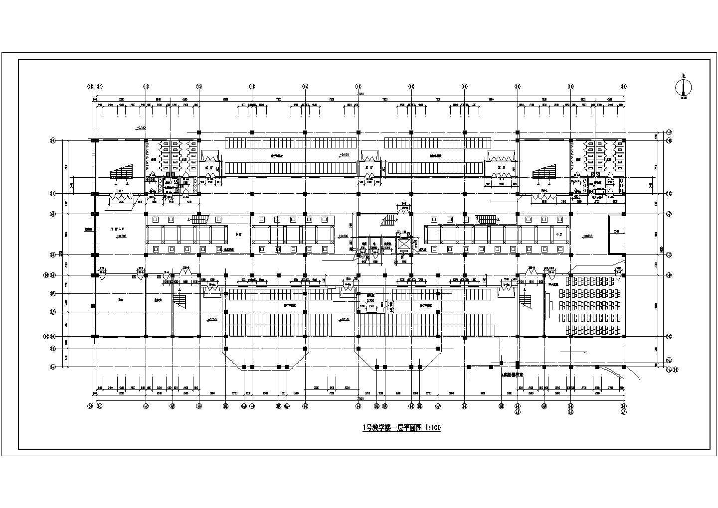 某大型教学楼建筑施工平面设计图纸_教学楼设计